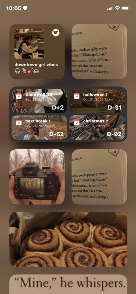 Vintage Ipad Homescreen, Iphone Autumn Aesthetic, Side Widget Ideas, Autumn Phone Widget, Fall Phone Lockscreen, Widget Inspo Aesthetic Ipad, Fall Theme Phone Ideas, Fall Homescreen Widgets, Iphone Side Screen Layout