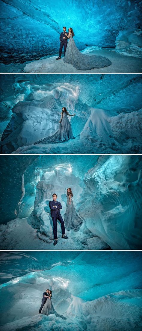 Cave Photoshoot, Winter Wedding Reception Ideas, Alaskan Wedding, Winter Wedding Reception, Iceland Honeymoon, Unique Destinations, Love Of A Lifetime, Iceland Winter, Ice Caves