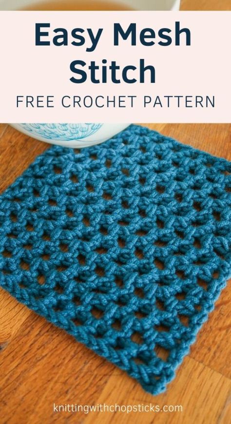 Mesh Crochet Stitch, Crochet Mesh Stitch, Using Chopsticks, Crazy Crochet, Mesh Stitch, Scarf Patterns, Crochet Geek, Crochet Dishcloth, Easy Crochet Stitches