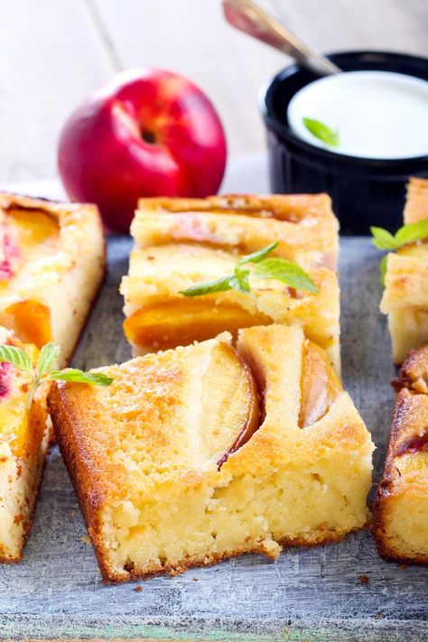 Gluten-Free, Dairy-Free, Serves 14 cake: 1 cup Coconut flour 1/4 cup almond flour 1/3 cup vegan butter 1/2 cup coconut sugar 1 egg pinch of salt 1 Tbsp cornmeal 2 3/4 cups nectarines Topping: 3 eggs 4 Tbsp Stevia Monk Fruit 3 Tbsp almond flour Nectarine Cake, Coconut Flour Cakes, Monk Fruit, 3 Eggs, Nectarine, Vegan Butter, Coconut Sugar, 1 Egg, Coconut Flour