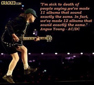 Nothing wrong with all AC/DC songs sounding similar. That's what makes them ROCK! Famous Music Quotes, Phil Rudd, Music Memes Funny, Acdc Angus Young, Famous Music, 1980s Music, Country Bands, Stranger Than Fiction, Angus Young