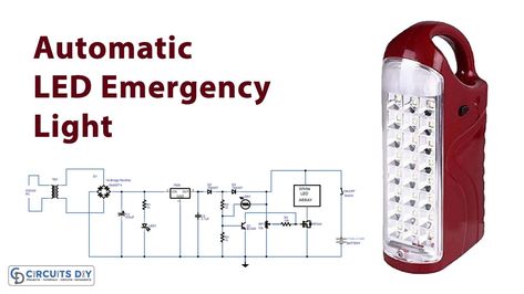 Basic Electrical Wiring, Police Lights, Electronic Circuit Projects, Emergency Light, Power Failure, Electronics Projects Diy, Circuit Projects, Led Dimmer, Circuit Diagram