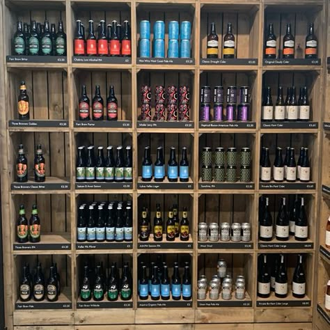 Beer Shop Design, Wine Store Display, Wine Store Design, Wine Shop Interior, Wine Displays, Beer Display, Craft Beer Shop, Apothecary Decor, Shop Shelving