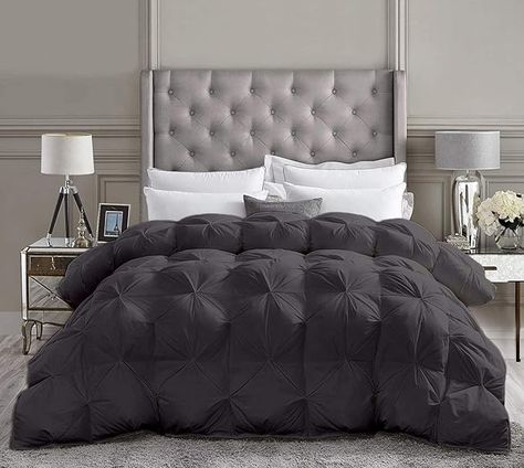 Amazon.com: Saferay Green All Season Luxury Pinch Pleated Pintuck Oversized King Plus Size 128 x 120 Inches Size Down Alternative Quilted Comforter 1 Comforter 1 Piece 500 GSM Machine Washable Dark Gray : Home & Kitchen Quilted Comforter, Down Comforters, Pin Tucks, Bed Sheets, Dark Gray, Duvet, 1 Piece, Home Kitchens, Plus Size