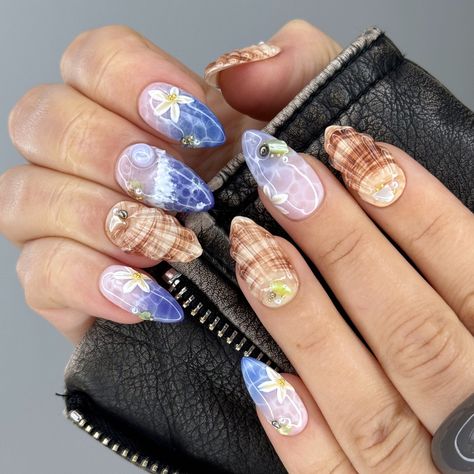 Beginners Tips for Free Summer Nail Designs Gel Nails Beach, Beach Nails Vacation Ocean, Ocean Nail Art, Island Nails, Hawaii Nails, Adorable Nails, Ocean Nails, Nails Beach, Latest Nail Designs