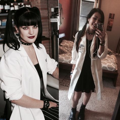 Halloween costume: Abby Sciuto from NCIS Csi Costume, Lab Coat Halloween Costume, Ncis Abby Costume, Abby Ncis Costume, Ncis Halloween Costumes, Abby Sciuto Costume, Abby Sciuto Outfits, Ncis Abby Sciuto, Women's Lab Coats