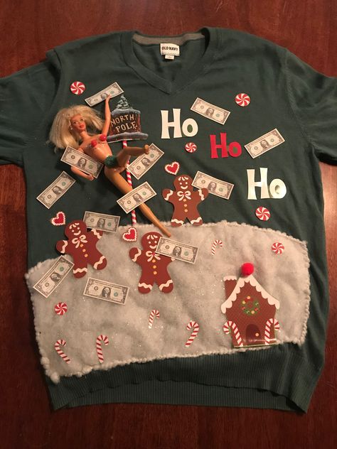 Ugliest Christmas Sweater Ever Homemade, Christmas Tree Ugly Sweater Diy, Barbie Ugly Christmas Sweater, Ugly Stocking Ideas, Family Ugly Sweater Ideas, Womens Ugly Christmas Sweater Diy, Last Minute Ugly Sweater Ideas, Cute Ugly Christmas Sweater Diy, Pink Ugly Christmas Sweater