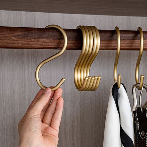 Smarter Shopping, Better Living! Aliexpress.com Gold Hangers, Practical Kitchen, Hanger Hooks, Hook Clasp, Closet Design, Closet Organization, Matte Gold, Metal Color, Things To Buy