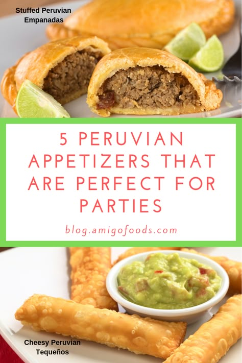 Peruvians know how to eat well, as indicated by their rich diet of starches and seafood. Their dishes combine Spanish influence with indigenous tradition, and some items are even reminiscent of the Japanese.To find out more about delicious Peruvian appetizers, check out the list below. And get ready to wow your guests at your next party! Peruvian Appetizers Easy, Peruvian Appetizers, Latin Food Recipes, American Appetizers, Steak Dinner Sides, Peruvian Dishes, Progressive Dinner, South American Recipes, Latin American Recipes