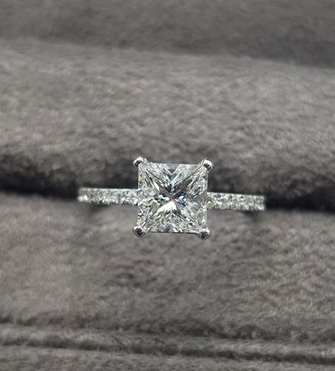 30+ Wedding Rings That’ll Sweep Your Lady Right Off Her Feet Princess Engagement Rings, Wedding Rings Princess Cut, Ring Cuts, Dream Rings, Diamond Ring Princess Cut, Engagement Rings Princess, Engagement Ring Ideas, Future Engagement Rings, Gold Diamond Wedding Band