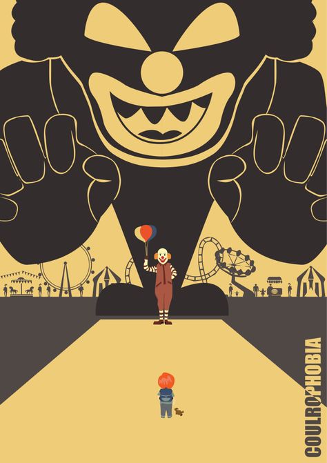 Coulrophobia ( an abnormal fear of clowns ) , vector poster, illustration Coulrophobia Art, Fear Of Clowns, Art Final, Vector Poster, Poster Illustration, Ap Art, Art References, Art Ideas, Art Reference