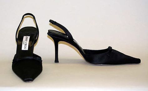 Shoes Jimmy Choo 1996-97 Victorian Era Shoes, 1990s Shoes, Silk Shoes, House Of Chanel, Jimmy Choo Heels, 1990s Fashion, Quilted Handbags, Paris Design, Costume Institute