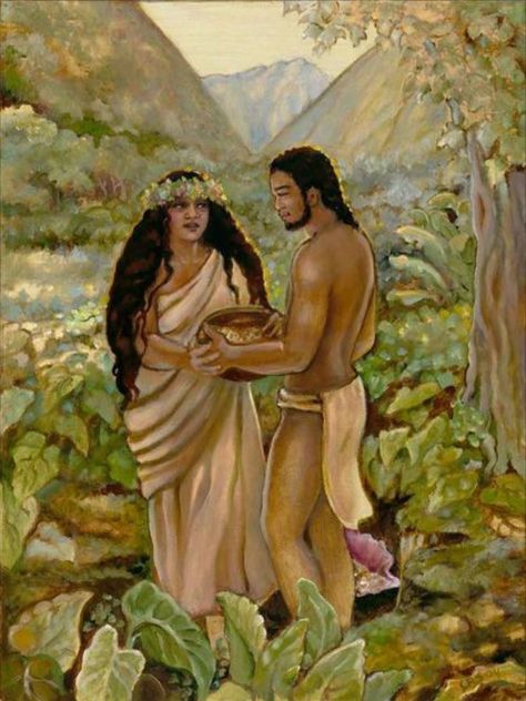 Umi & Kulamea by Linda Rowel Stevens ... authentic Hawaiian mythology art Polynesian Mythology, Hawaiian Nature, Hawaii Culture, Hawaiian Mythology, Hawaiian Legends, Hawaii Guide, Hawaiian Artists, Hawaiian History, Paul Jackson