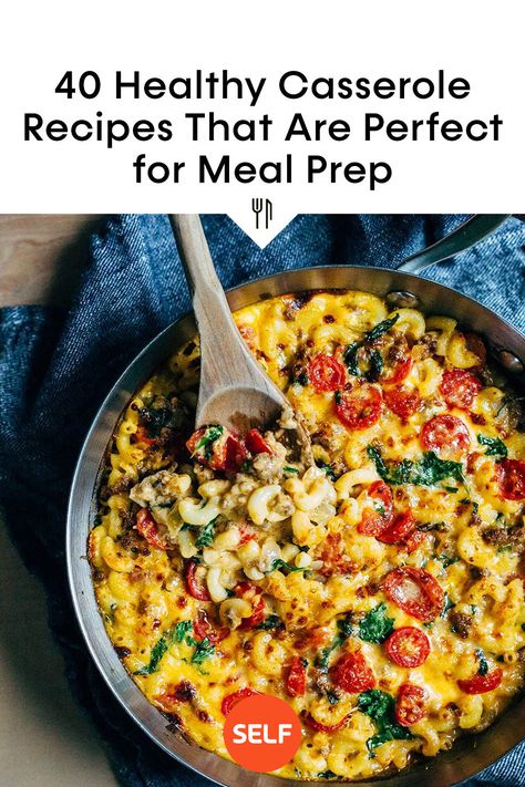 These 40 healthy casserole recipes won't take long to make or leave you feeling hungry. With any luck, these casseroles will keep you off of kitchen duty for a few weeks! Healthy casserole recipes are lifesavers when you've got a million and one things on your mind and cooking elaborate meals isn't one of them. Stressful times call for big batches of simple dishes that are easy to throw together, and don't take long to make or reheat. #quickmeals #healthymeals #easymeals #mealprep Easy Light Casseroles, Healthy Italian Casserole Recipes, Casseroles For Meal Prep, Casseroles That Reheat Well, Easy Casserole Dishes Simple Recipes, Heart Healthy Casserole Recipes, Healthy Casserole Recipes Clean Eating, Easy Casserole Recipes Healthy, Healthy Pasta Casserole