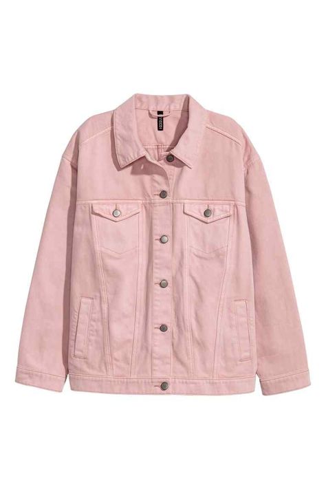 452bf208bf901322968557227b8f6efedesc47780921ri Pink Jean Jacket, Vestiti In Jeans, Light Pink Jacket, Jean Rose, Pijamas Women, Pink Denim Jacket, Blue Mom Jeans, Oversized Jean Jacket, Oversized Collar