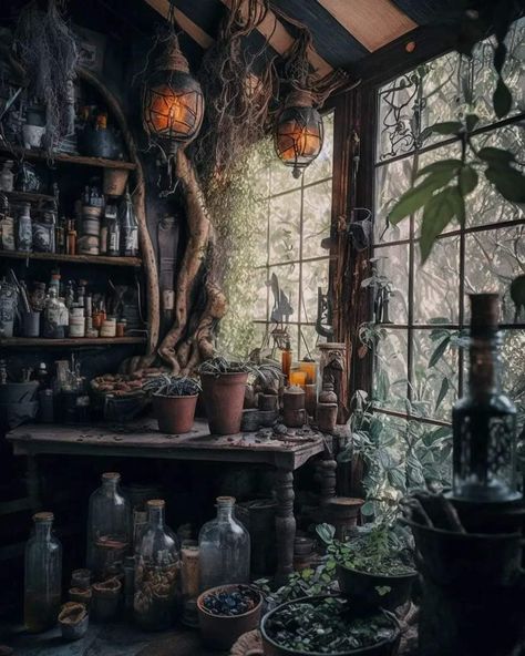 Dark Eclectic Interior Design, Dark Cottagecore Exterior, Moody Home Design, Witchy House Exterior, Witch House Aesthetic, Witch Cottage Aesthetic, Moody Maximalism, Dark Cottagecore House, Dark Cottage Core