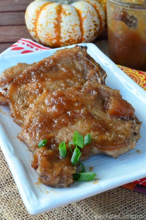 Apple Butter Pork Chops Baked, Pork Chops With Apple Butter, Apple Butter Pork Chops, Baking Ham, Easy Pork Recipes, Butter Pork Chops, Dinner Pork, Pork Meals, Apple Butter Recipe