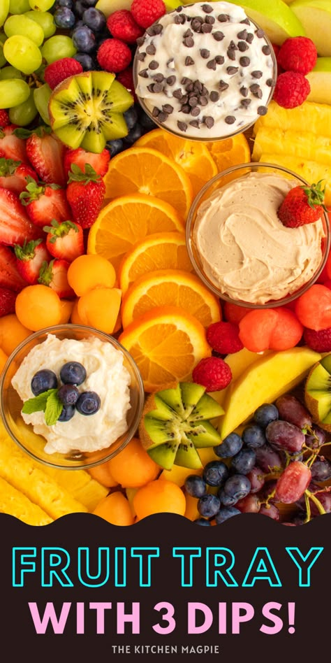 How to prepare fruit for a fresh fruit platter, and three delicious recipes for different fruit dips to serve on the platter. Dip For Fruit Tray, Fresh Fruit Platter, Graduation Picnic, Dip For Fruit, Fruit Charcuterie Board, Charcuterie Board Food, Fruit Charcuterie, Cream Cheese Fruit Dip, Best Dip