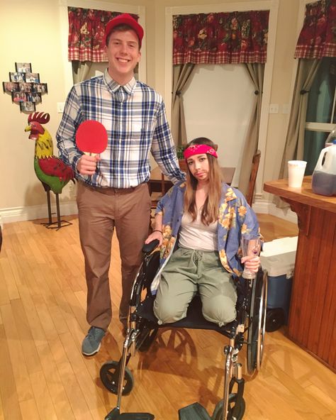 Couples costume, Forrest Gump and lieutenant Dan Couple Halloween Costumes Mustache, Forest Gump And Lieutenant Dan Costume, Jenny And Forest Gump Costume, Famous Pairs Costumes, Forest Gump Couple Costume, Forrest Gump And Jenny Costume Diy, Forrest Gump Couple Costume, Forrest Gump And Lieutenant Dan Costume, Forrest Gump And Jenny Costume Couple