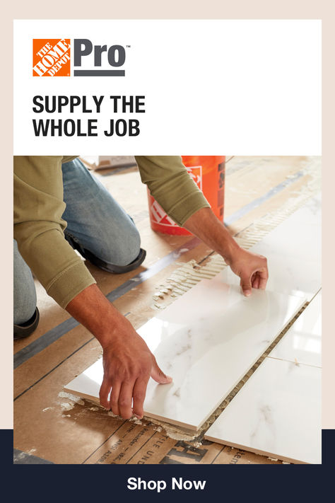 Pros get everything they need to supply the job from start to finish. When it comes to flooring, you can get all the laminate and vinyl plank, tile, tools and materials you need at the best prices guaranteed. Shop online, in-store or schedule reliable delivery to your jobsite. Get the job done on time and on budget at The Home Depot. Home Depot Projects, Bible Emergency Numbers, Tile Tools, Terra Cotta Pot Crafts, Closet Renovation, Home Floral Arrangements, Flooring Projects, Bathroom Remodel Shower, Basement Flooring