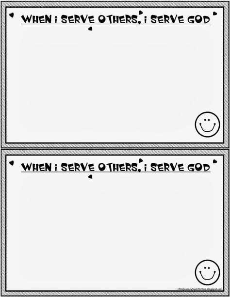 Primary Sharing Time week 4 -When I Serve other, I Serve God - Free printable Crafts Printable, Lds Lessons, Serving Others, Serve God, Visiting Teaching, Sharing Time, Free Print, Printable Pages, Print Out