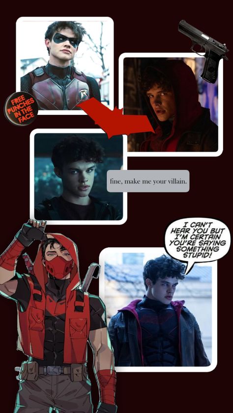 Dc Titans Wallpaper Aesthetic, Titans Wallpaper Aesthetic Dc, Titans Jason Todd Wallpaper, Jason Todd X Y/n, Red Hood Outfit, Jason Todd Wallpaper, Jason Todd Titans, Titans Aesthetic, Mad Hatter Drawing