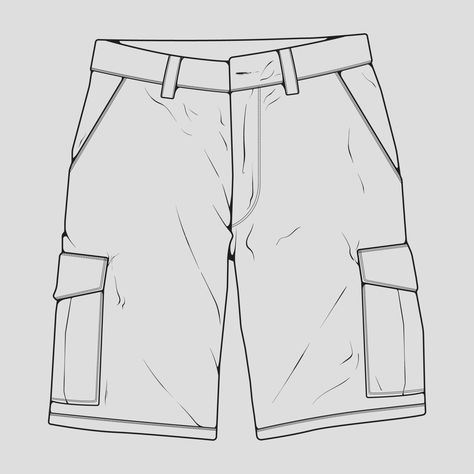 Shorts Sketch, Men's Fashion Illustration, Sewing Journal, Shorts Drawing, Pants Drawing, Long Jean Shorts, Grey Tracksuit, Mens Fashion Illustration, Flat Sketches