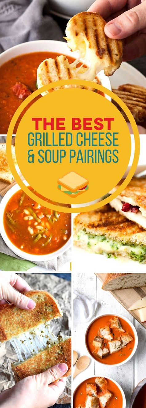 Gourmet Grilled Cheese Recipes, Grilled Cheese And Soup, Grilled Cheese Recipes Gourmet, Grilled Cheese And Tomato Soup, Soup Pairings, Best Soups, Fancy Grilled Cheese, Crispy Bread, Cheese And Tomato