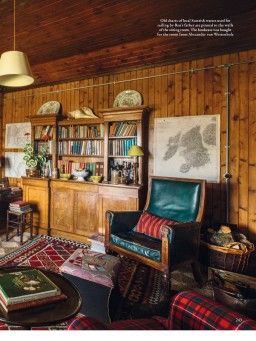 Page 245 Eclectic Cabin, Ralph Lauren Living Room, Lodge Bedding, Mid Century Eclectic, Rustic Bar, Cabin Interiors, Fish House, Colorado Homes, Cabin Style