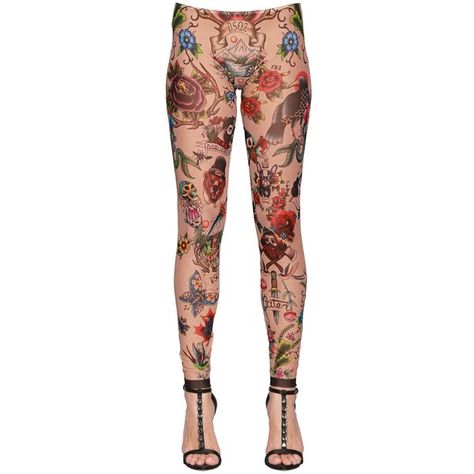 Dsquared2 Women Tattoo Printed Stretch Tulle Leggings ($205) ❤ liked on Polyvore featuring pants, leggings, multicolor, elastic waist pants, see through leggings, sheer pants, stretchy leggings and tattoo leggings Pants Tattoo, Tattoo Leggings, Colored Leggings, Dsquared2 Women, Sheer Leggings, Color Leggings, Sheer Pants, Stretchy Leggings, Stretchy Pants