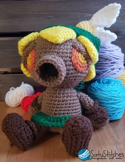 Majoras Mask Crochet Pattern, Link Crochet Pattern Zelda, Link Zelda Crochet Pattern Free, Legend Of Zelda Amigurumi, Crochet Link Zelda, Link Hat Crochet Pattern Free, Free Zelda Crochet Pattern, Crochet Zelda Pattern, Legend Of Zelda Alpha Pattern