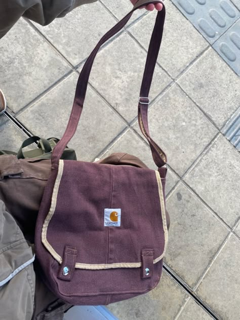 Carhartt Purse, Dark Academia Wardrobe, Carhartt Bag, Grandma Aesthetic, Bright Outfits, Aesthetic Bags, Diy Backpack, Embroidery Bags, Accessories Bags Shoes