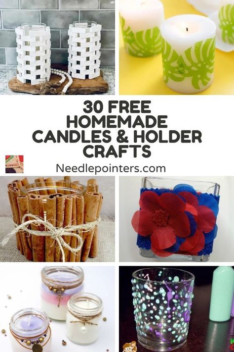 Everyone loves candles! Use these DIY candle holder ideas for candle crafts and to make home decor from dollar store candle holders. Diy Candle Holders Ideas, Easy Diy Candle Holders, Dyi Candle, Diy Tea Light Candle Holders, Unique Candle Jars, Candle Holder Ideas, Homemade Candle Holders, Dollar Store Candle Holder, Dollar Tree Candle Holders