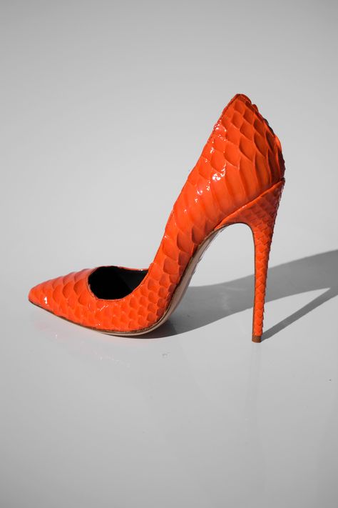 Neon Pumps, Orange Neon, Shoes Handmade, Stiletto Sandals, Unique Shoes, Fashion Heels, Handmade Shoes, Shoe Game, Stiletto Heel