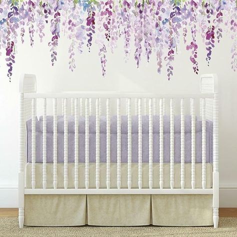 RoomMates RMK4642GM Watercolor Wisteria Purple Giant Peel and Stick Wall Decals - Amazon.com Violet Nursery, Purple Nursery Girl, Baby Girl Nursery Purple, Purple Nursery, Wisteria, Nursery Themes, Future House, Baby Room, Room Inspo