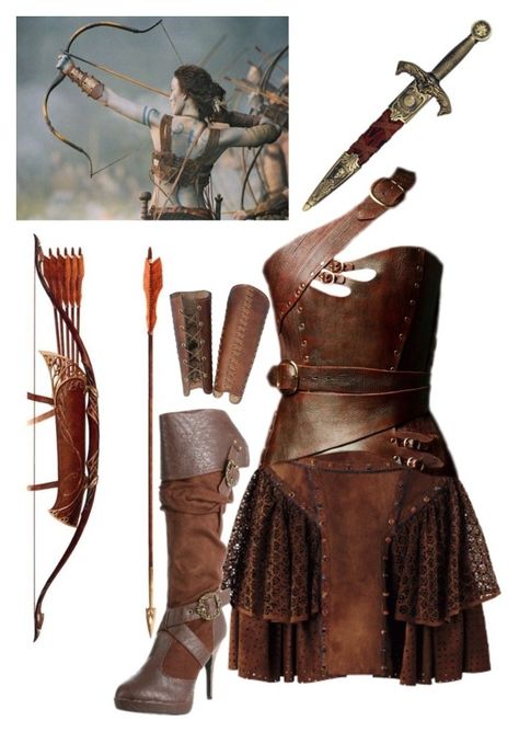 "Female Dothraki Warrior" by missameliayoung ❤ liked on Polyvore featuring moda, Loewe, KING, InspiredBy, GameOfThrones, dothraki y ASongOfFireAndIce Medival Outfits Women, Female Warrior Outfit, Weiblicher Elf, Warrior Costume, Warrior Outfit, Elf Clothes, Burning Man Outfits, Medieval Clothing, Halloween 2018