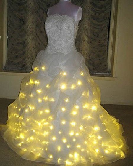 A literally sparkling wedding gown Ugly Wedding Dress, Worst Wedding Dress, Unusual Wedding Dresses, How To Dress For A Wedding, Funny Dresses, Sparkly Wedding Dress, Unusual Weddings, Formal Dresses For Weddings, Wedding Humor