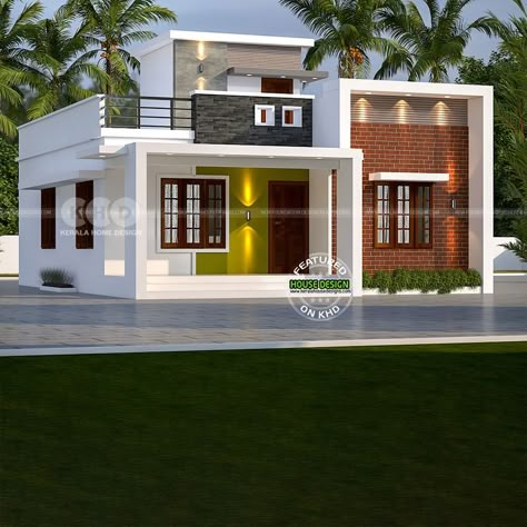 Single floor Kerala home design Shop Elevation, Moden House, Simple House Exterior Design, Home Front Elevation, House Structure Design, House Structure, Low Budget House, Small House Exteriors, Single Floor House Design