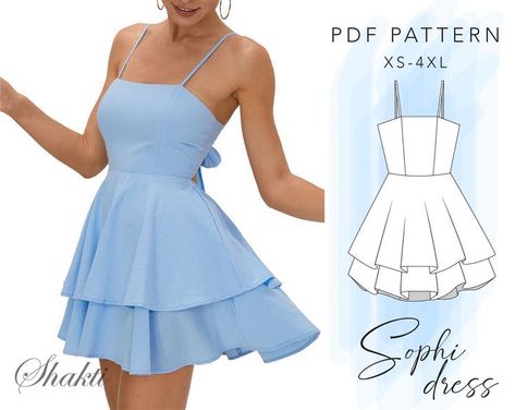 Beginners Dress Sewing Pattern, Bustier Summer Dress, Hoco Dress Sewing Pattern, Sewing Pattern Design Free, Cute Dress Sewing Patterns, Bustier Pattern Free, Sun Dress Sewing Pattern, Homecoming Dress Patterns, Beginner Dress Pattern Free