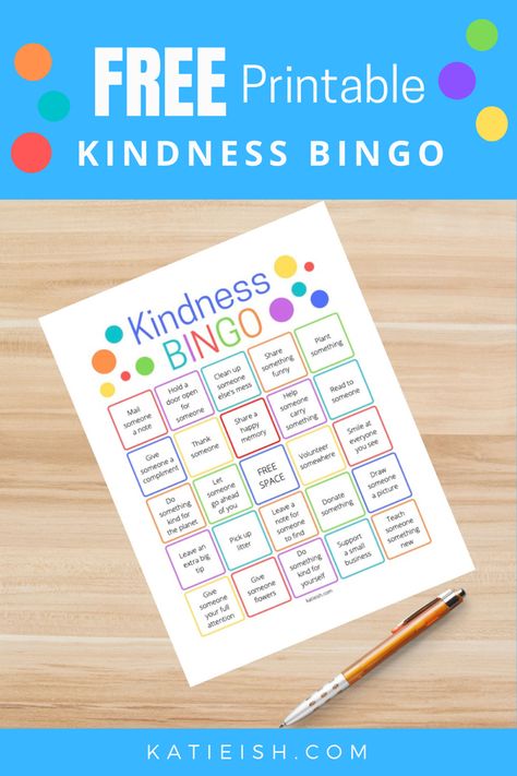 Kindness Bingo Free Printable, Kindness Bingo Printable, Kindness Cards Printable Free, Kindness Preschool Activities, Kindness Worksheets, Kindness Bingo, Kindness Board, Daisy Activities, Free Classroom Printables