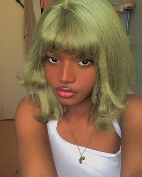 Green Hair Aesthetic, Makeup Hacks Beauty Secrets, Green Sage, Healthier Hair, Hair Reference, Hair Inspo Color, Dream Hair, Pastel Green, Black Girls Hairstyles