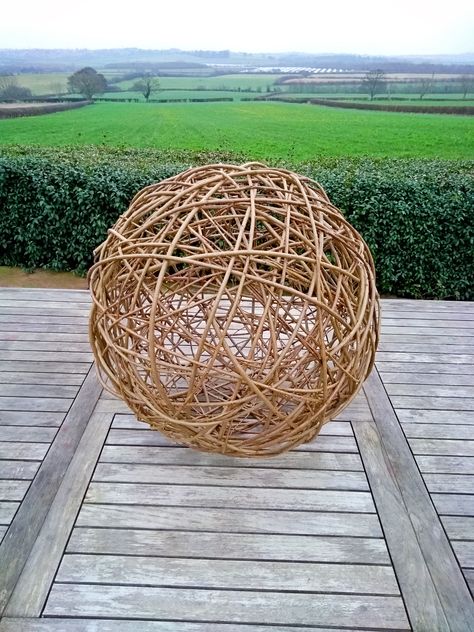 Our large willow spheres look great as an unusual garden feature or rustic wedding decoration. These wicker balls look great with flowers or fairy lights Wicker Balls Decor Ideas, Brick Planter, Willow Wreath, Garden Globes, Garden Balls, Decorative Spheres, Garden Deco, Flower Ball, Spring Wedding Flowers