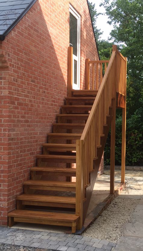 Commercial External staircases- External Timber Staircases Outside Steps, Staircase Kits, Timber Stair, British Cottage, Staircase Outdoor, External Staircase, Timber Staircase, Exterior Stairs, Wood Staircase