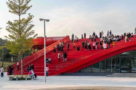 Forest Sports Park Guang Ming by LOLA — Landscape Architecture Platform | Landezine Amphitheater Architecture, Public Space Design, Sport Park, Urban Forest, Shenzhen China, Architecture Awards, Pedestrian Bridge, Parking Design, Scenic Routes