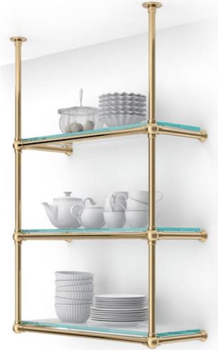 Shelving — Katonah French Bistro Shelves, Bistro Shelves, Bistro Shelving, Brass Shelving, Bar Shelves, Custom Shelving, Shelving Design, Home Bar Designs, Wall Mounts