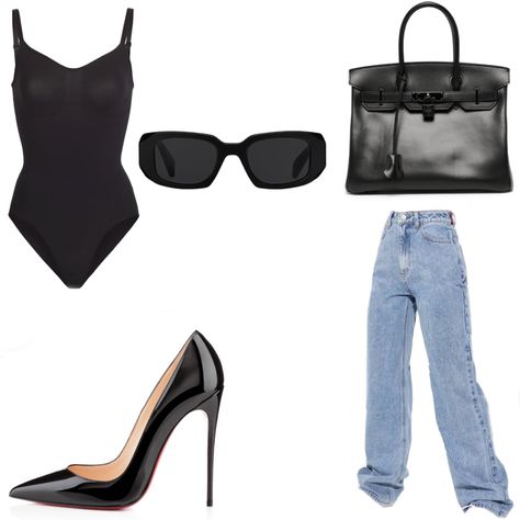 Bodysuit Outfit, Louboutin So Kate, Bag Prada, Birkin 30, Christian Louboutin So Kate, So Kate, Hermes Birkin 30, Prada Eyewear, Polyvore Outfits