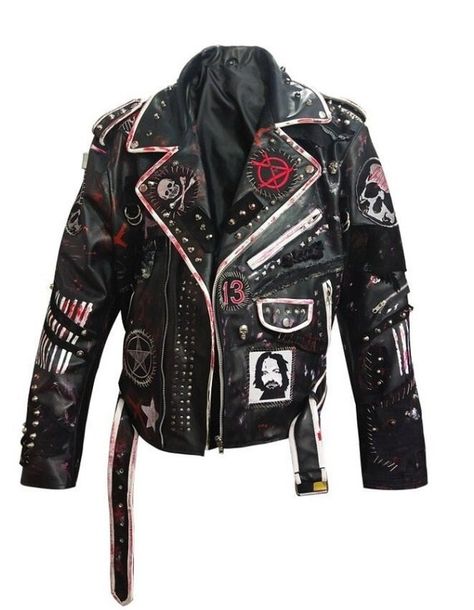 Spiked Jacket, Punk People, Punk Leather Jacket, Steampunk Jacket, Gothic Jackets, Patch Jacket, Studded Leather Jacket, Battle Jacket, Punk Clothing