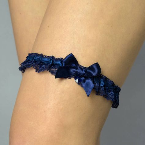 Navy Blue Garter Wedding, Leg Garter Aesthetic, Garter Aesthetic, Blue Garter Belt, Garter Keepsake, Heart Garter, Thigh Garter, Prom Garters, Wedding Garter Blue