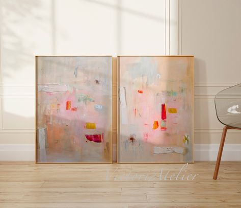 Wabi Sabi Wall, Wabi Sabi Wall Art, Pale Orange, Art Abstract Painting, Barbie Dream House, Orange Art, Large Art, Large Prints, Abstract Prints