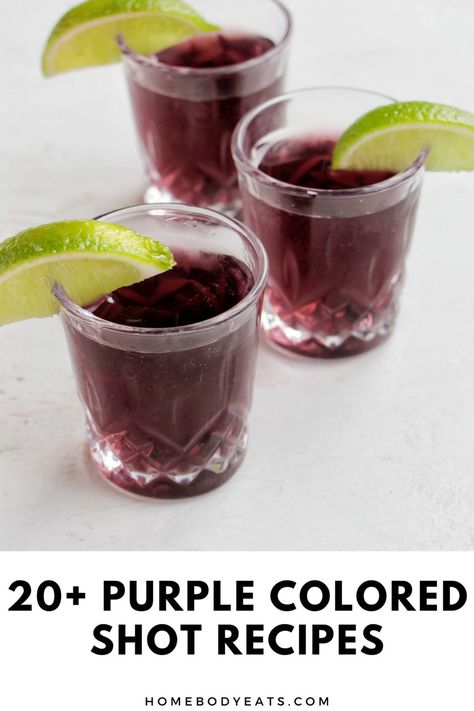 I'm obsessed with making purple colored shots at the bar for holidays like Halloween. Occasionally, my customers also ask for purple shooters like purple rain or purple people eater. However, this list of alcoholic shot recipes has so many delicious and fun colored purple shots. I'm excited to work my way through the entire list. Purple Hooter Shot, Purple Shots Recipe, Purple Shots Alcohol, Halloween Cafe, Grape Vodka, Halloween Themed Drinks, Shooter Recipes, Purple People Eater, Halloween Shots